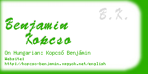benjamin kopcso business card