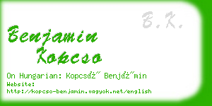 benjamin kopcso business card